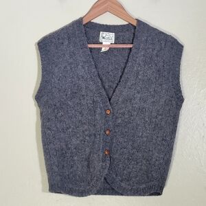 Woolrich Gray Knit Button Front Vest